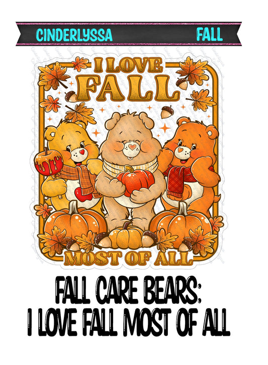 Fall Care Bears: I Love Fall Most of All Silicone Mold, Aroma Bead Molds, Car Freshener Mold, Car Freshies, Premium Cardstock Images