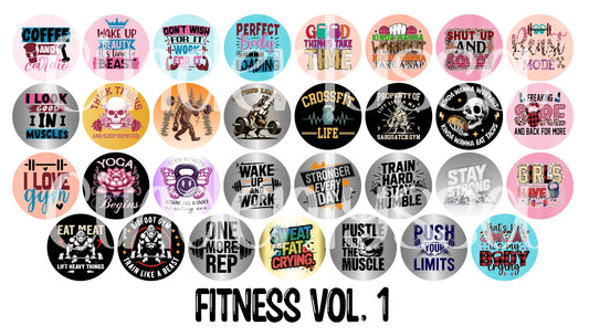 3 inch Round Fitness Vol. 1 Cardstock Only for freshies -NO MOLD: Cardstock Silicone Mold, for Aroma Bead Molds, Car Freshener, Premium Cardstock Image