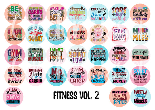 3 inch Round Fitness Vol. 2 Cardstock Only for freshies -NO MOLD: Cardstock Silicone Mold, for Aroma Bead Molds, Car Freshener, Premium Cardstock Image