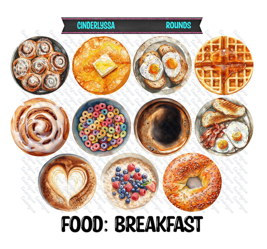 3.75 inch Round: Food: Breakfast for Cardstock Silicone Mold, for Aroma Bead Molds, Car Freshener, Premium Cardstock Images