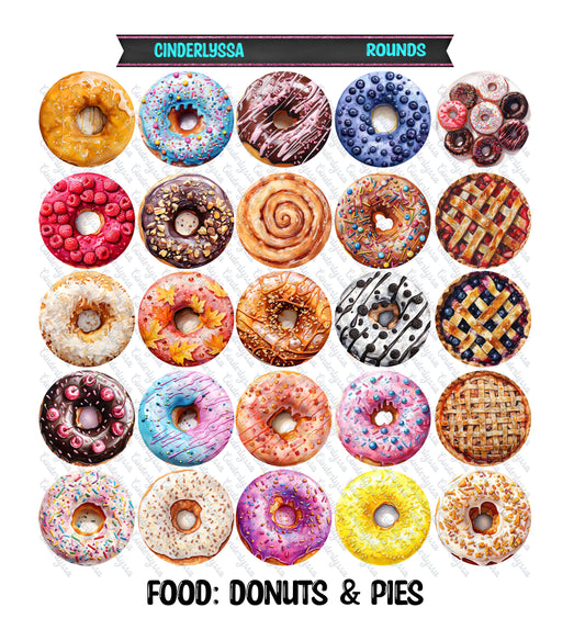 2.5 inch: Food: Donuts & Pies Round Cardstock Only for freshies Cardstock Silicone Mold, for Aroma Bead Molds,Car Freshener, Premium Cardstock Image