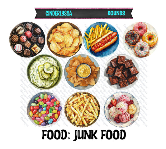 2.5 inch: Food: Junk Food Round Cardstock Only for freshies Cardstock Silicone Mold, for Aroma Bead Molds,Car Freshener, Premium Cardstock Image