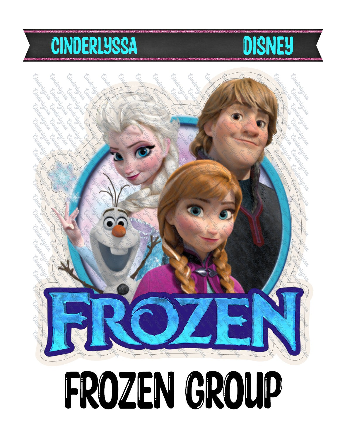 Frozen Group: Elsa, Anna, Olaf & Kristoff Cardstock Silicone Mold, Aroma Bead Molds, Car Freshener Mold, Premium Cardstock Images