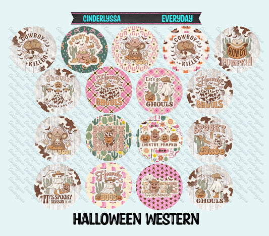 2.5 inch Round Halloween Western Cardstock Only for freshies:  Aroma Bead Molds, Premium Cardstock Images-NO MOLD