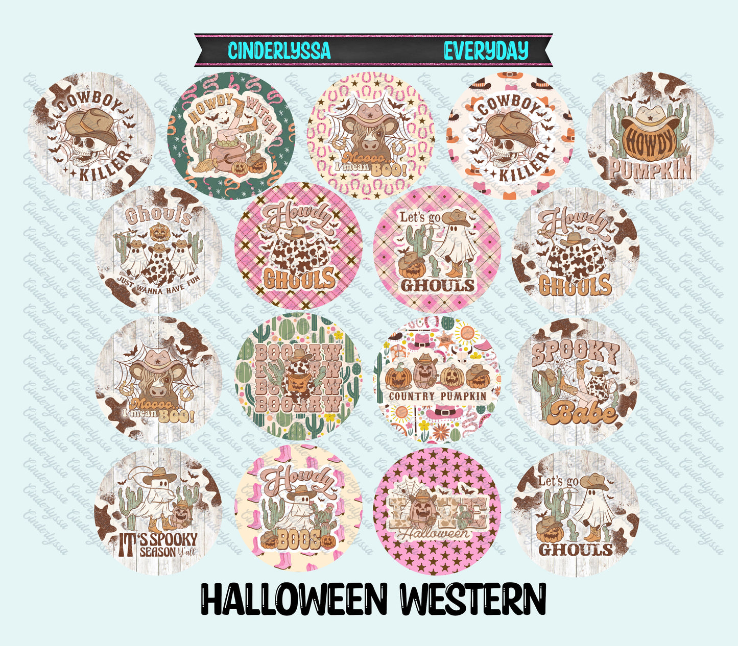 3.75 inch Round: Halloween Western for Cardstock Silicone Mold, for Aroma Bead Molds, Car Freshener, Premium Cardstock Images