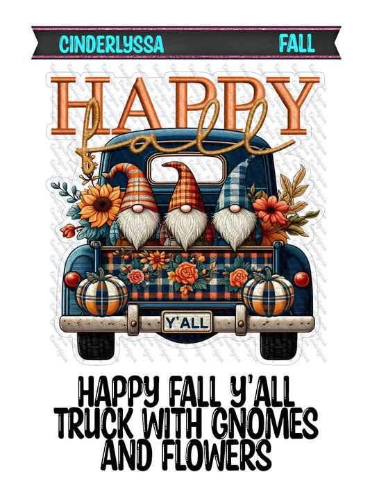 Happy Fall Y'all Truck With Gnomes and Flowers Silicone Mold, Aroma Bead Molds, Car Freshener Mold, Car Freshies, Premium Cardstock Images