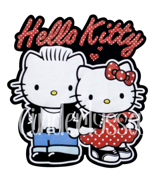 Hello Kitty and Dear Daniel Wearing Retro Outfits Cardstock Silicone Mold, Aroma Bead Molds, Car Freshener Mold, Premium Cardstock Images