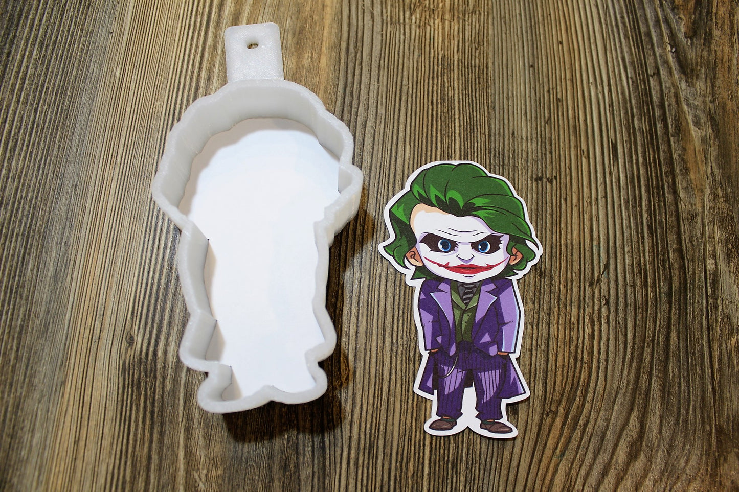 The Joker Silicone Mold, Aroma Bead Molds, Car Freshener Mold, Premium Cardstock Images