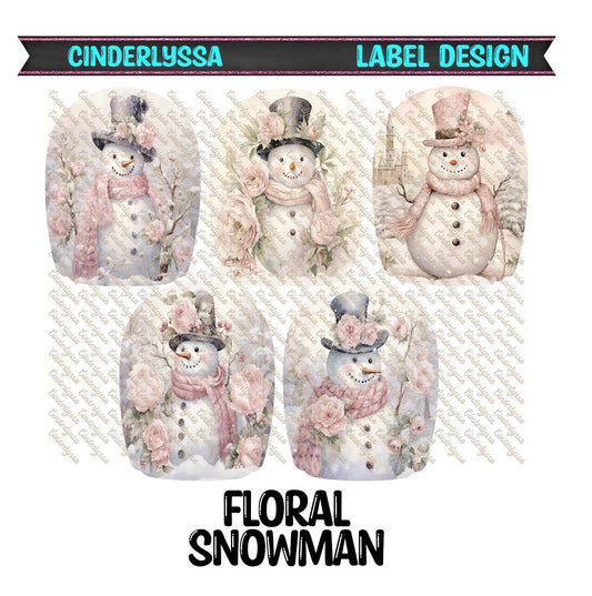 Label Design: Floral Snowman Cardstock Silicone Mold, Aroma Bead Molds, Car Freshener Mold, Car Freshies, Premium Cardstock Images