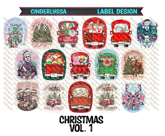 Label Design: Christmas Vol. 1 Cardstock Silicone Mold, Aroma Bead Molds, Car Freshener Mold, Car Freshies, Premium Cardstock Images