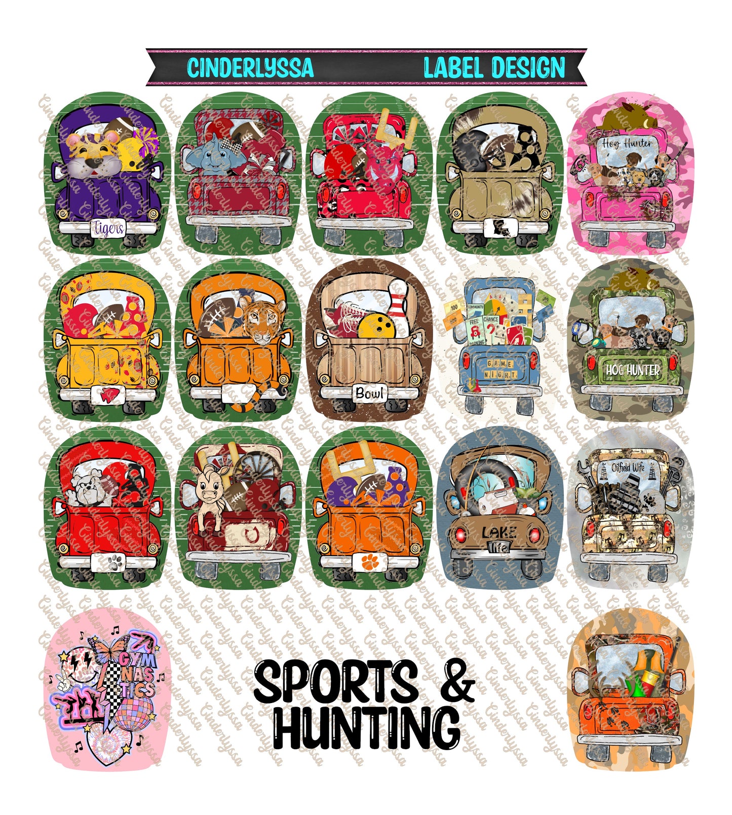 Label Design: Sports & Hunting Cardstock Silicone Mold, Aroma Bead Molds, Car Freshener Mold, Car Freshies, Premium Cardstock Images