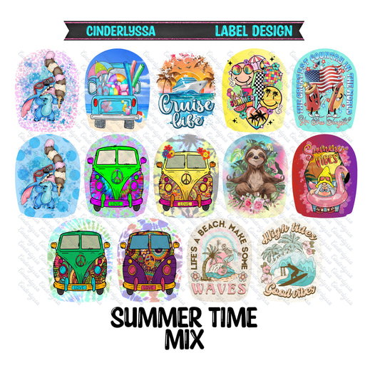 Label Design: Summer Time Mix Cardstock Silicone Mold, Aroma Bead Molds, Car Freshener Mold, Car Freshies, Premium Cardstock Images