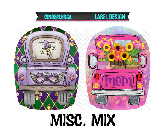 Label Design: Misc. Mix Cardstock Silicone Mold, Aroma Bead Molds, Car Freshener Mold, Car Freshies, Premium Cardstock Images