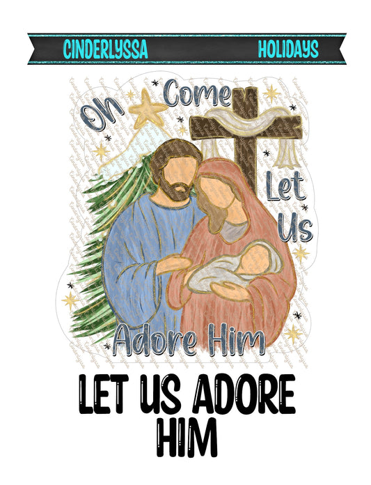 Let Us Adore Him for Cardstock Silicone Mold, Aroma Bead Molds,Car Freshener Mold, Premium Cardstock Images