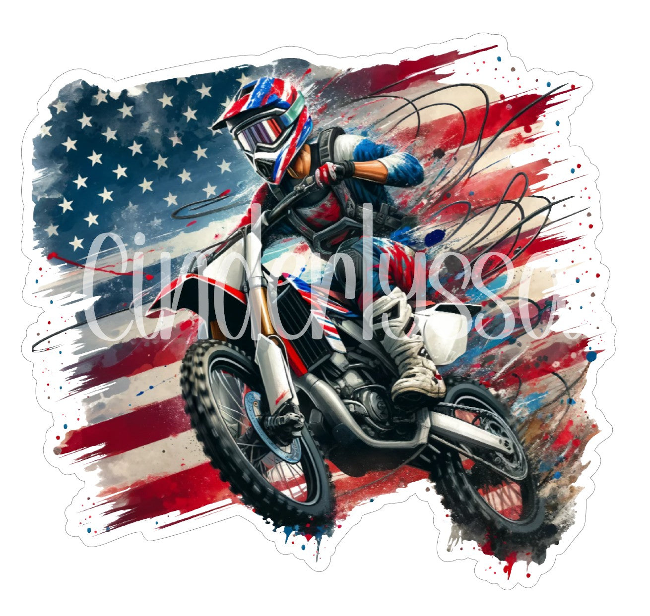 Motocross Rider On Dirt Bike With American Flag Cardstock Silicone Mold, Aroma Bead Molds, Car freshies, Car Freshener Mold, Premium Cardstock Images