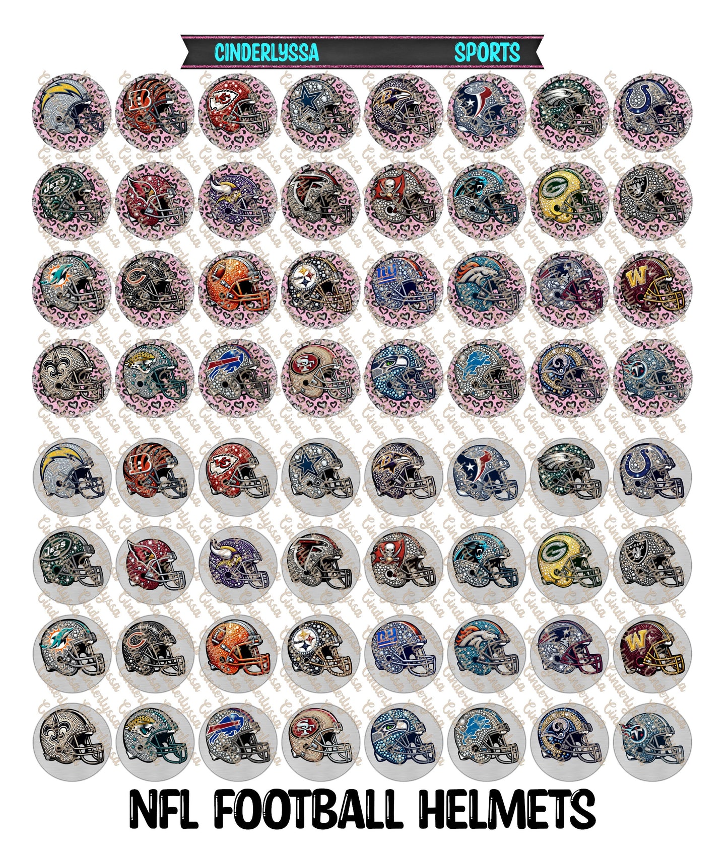 3 inch Round: NFL Football Helmets Cardstock Only for freshies: Silicone Mold, for Aroma Bead Molds, Car Freshener, Premium Cardstock Images