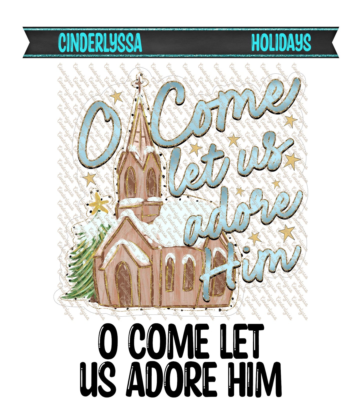 O Come Let Us Adore Him - Church for Cardstock Silicone Mold, Aroma Bead Molds,Car Freshener Mold, Premium Cardstock Images