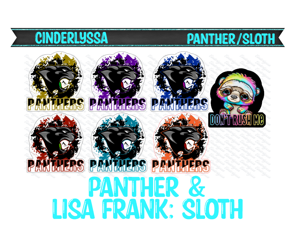 Panthers & Lisa Frank: Sloth "Don't Rush Me" Universal Silicone Mold, Aroma Bead Molds,Car Freshener Mold,Premium Cardstock Images