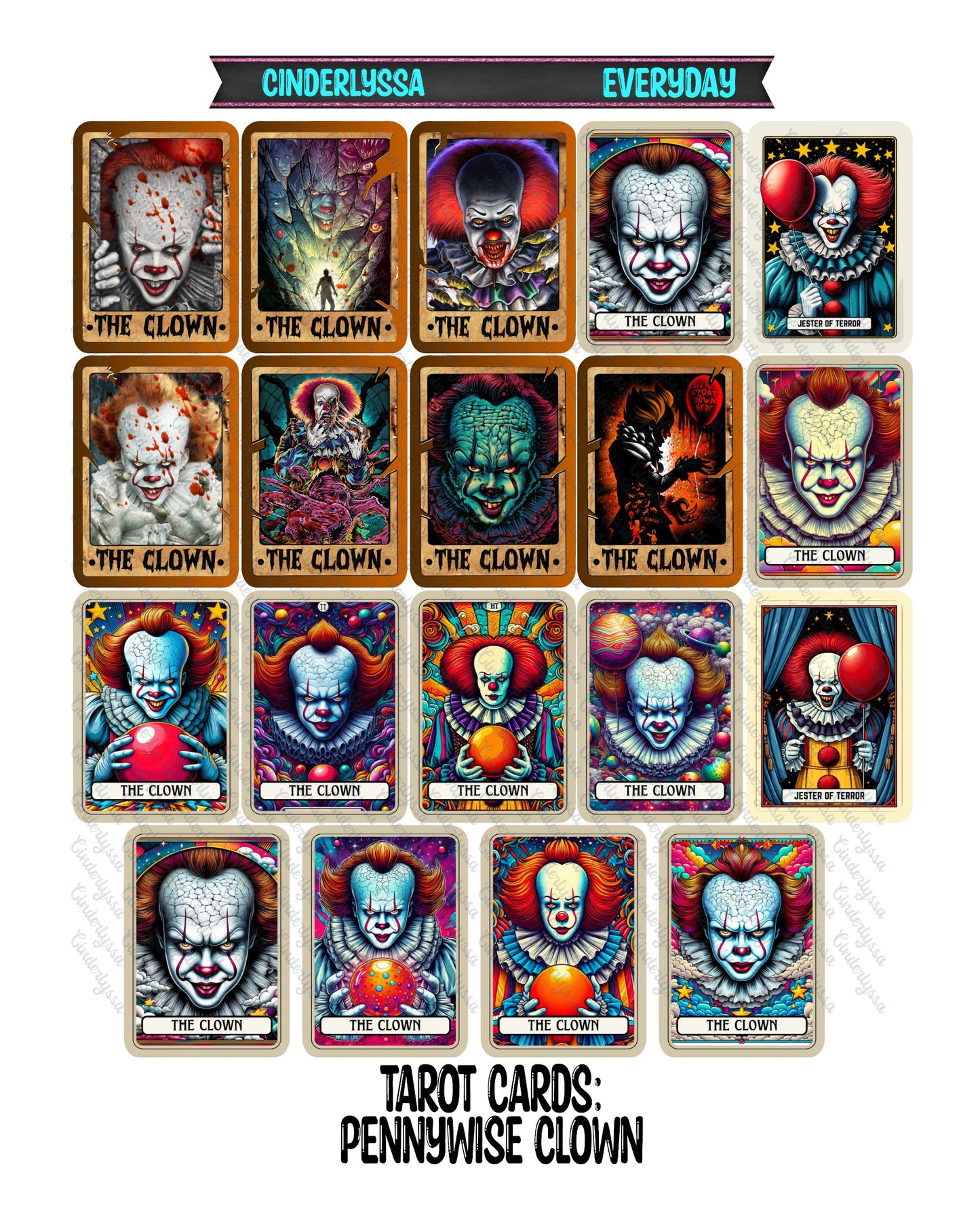 Tarot Cards: Horror Movie Slashers and Holographic Style Dual Cavity Cardstock Silicone Mold, Aroma Bead Molds, Car Freshener Mold, Premium Cardstock Images