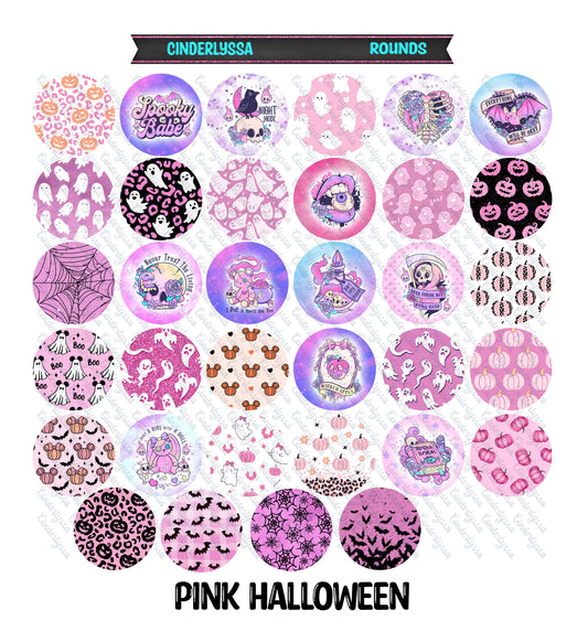 2.5 inch Round Pink Halloween Cardstock Only for freshies: Aroma Bead Molds, Premium Cardstock Images-NO MOLD