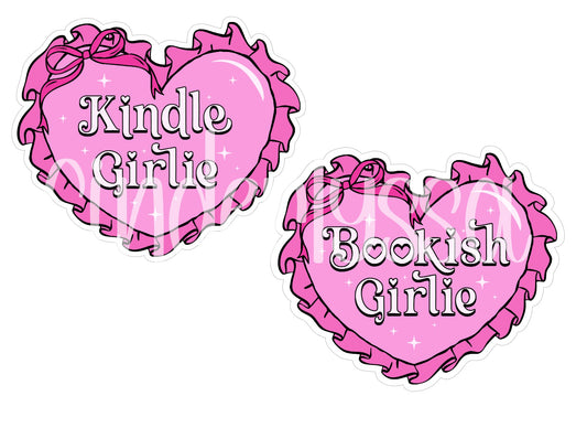 Reading Girlie Pink Heart - Kindle & Bookish Girlie Cardstock Silicone Mold, Aroma Bead Molds, Car Freshener Mold, Premium Cardstock Images