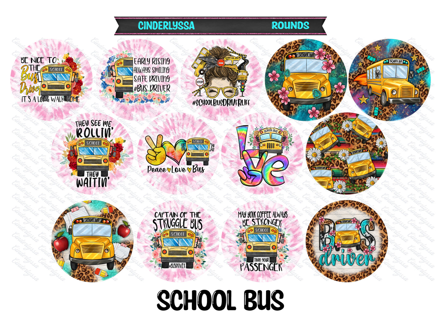 3 inch Round School Bus Cardstock Only for freshies -NO MOLD: Cardstock Silicone Mold, for Aroma Bead Molds, Car Freshener, Premium Cardstock Image