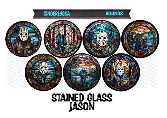 2.5 inch Round Stained Glass Jason Cardstock Only for freshies:  Aroma Bead Molds, Premium Cardstock Images-NO MOLD