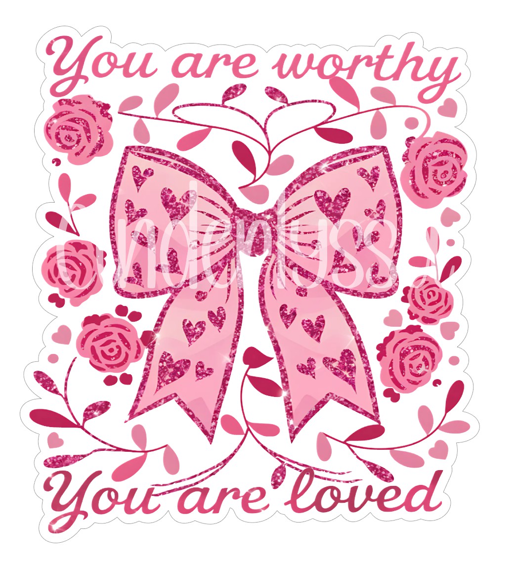 You Are Worthy, You Are Loved Pink Valentine Cardstock Silicone Mold, Aroma Bead Molds, Car Freshener Mold, Premium Cardstock