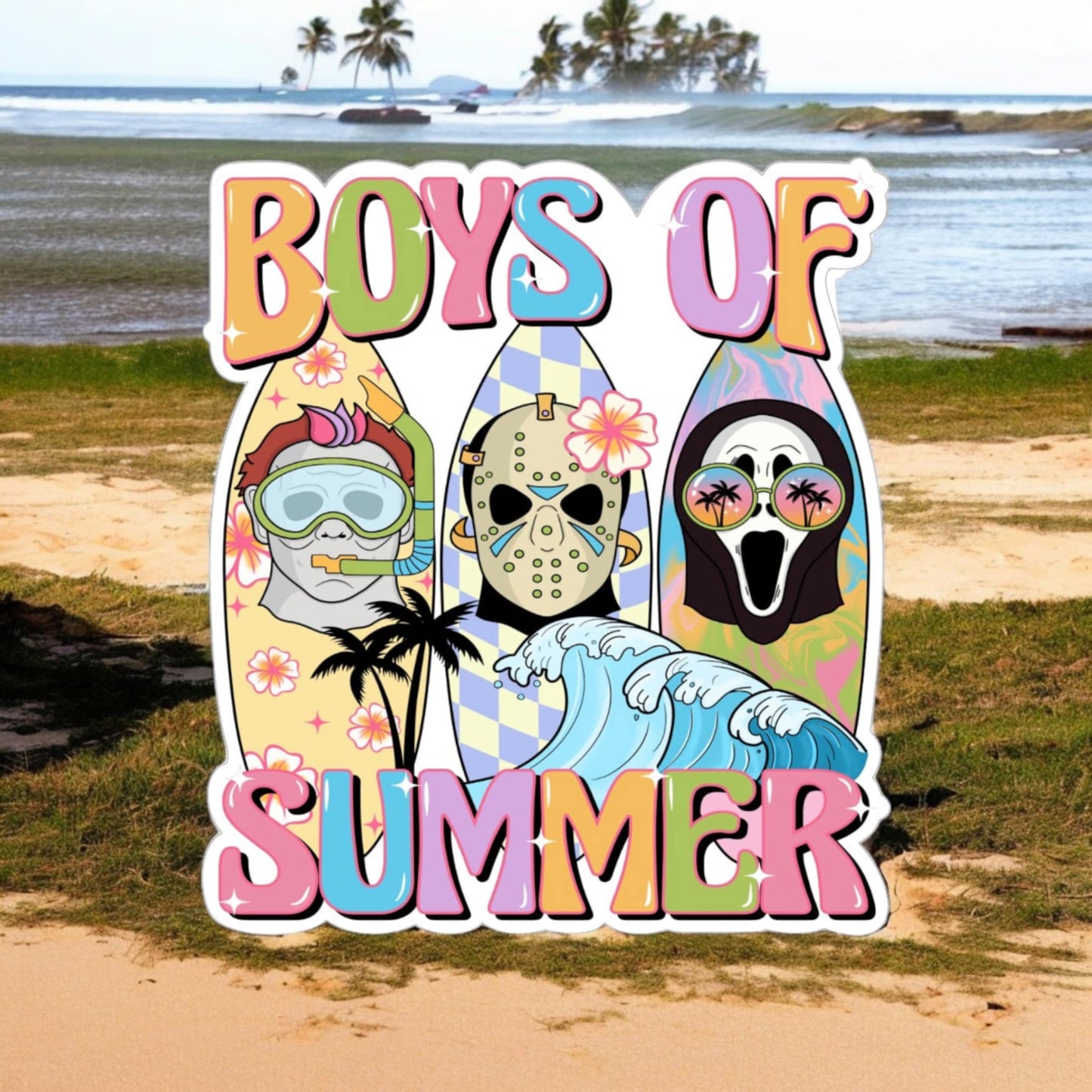 Horror Boys Of Summer: Masked Killers With Surf Boards for Silicone Mold, Aroma Bead Molds, Car Freshener Mold, Premium Cardstock Images