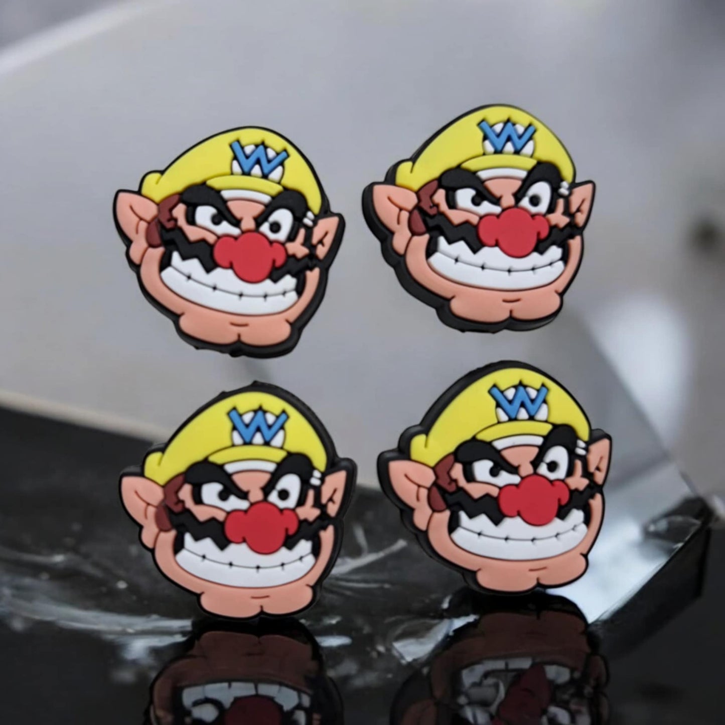 Wario Face With Yellow Hat: Super Mario Brothers Movie/Game Inspired Full Body Silicone Focal Bead - 1362