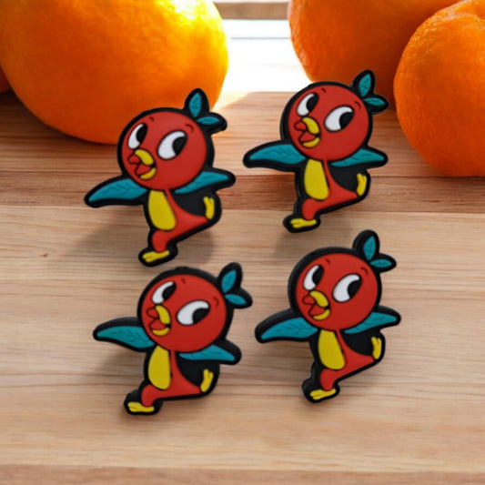 Florida Orange Bird Full Body Silicone Focal Bead