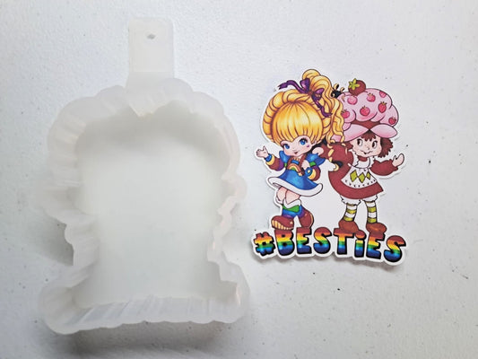 80's: #Besties with Rainbow Bright and Strawberry Shortcake Cardstock Silicone Mold, Aroma Bead Molds, Car Freshener Mold, Premium Cardstock Images