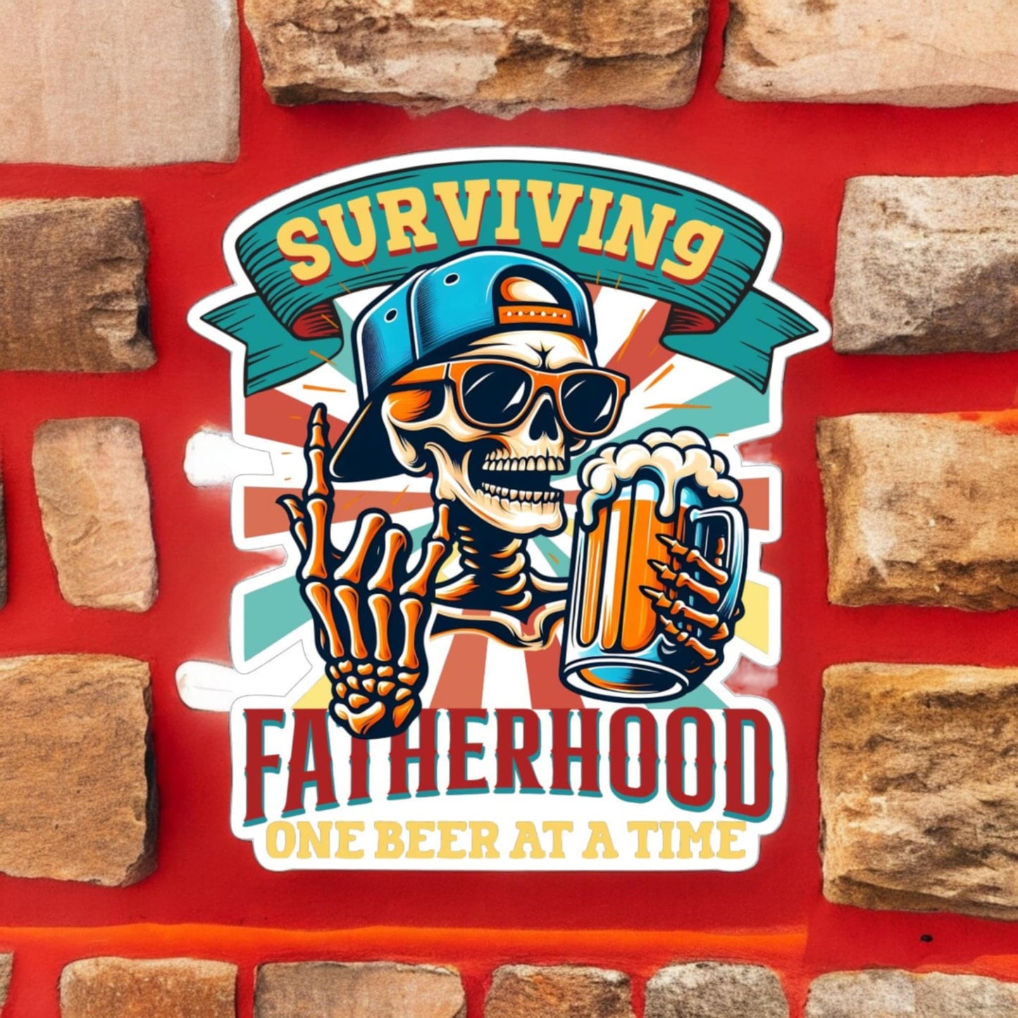 Surviving Fatherhood One Beer At A Time Silicone Mold, Aroma Bead Molds, Car Freshener Mold, Premium Cardstock Images