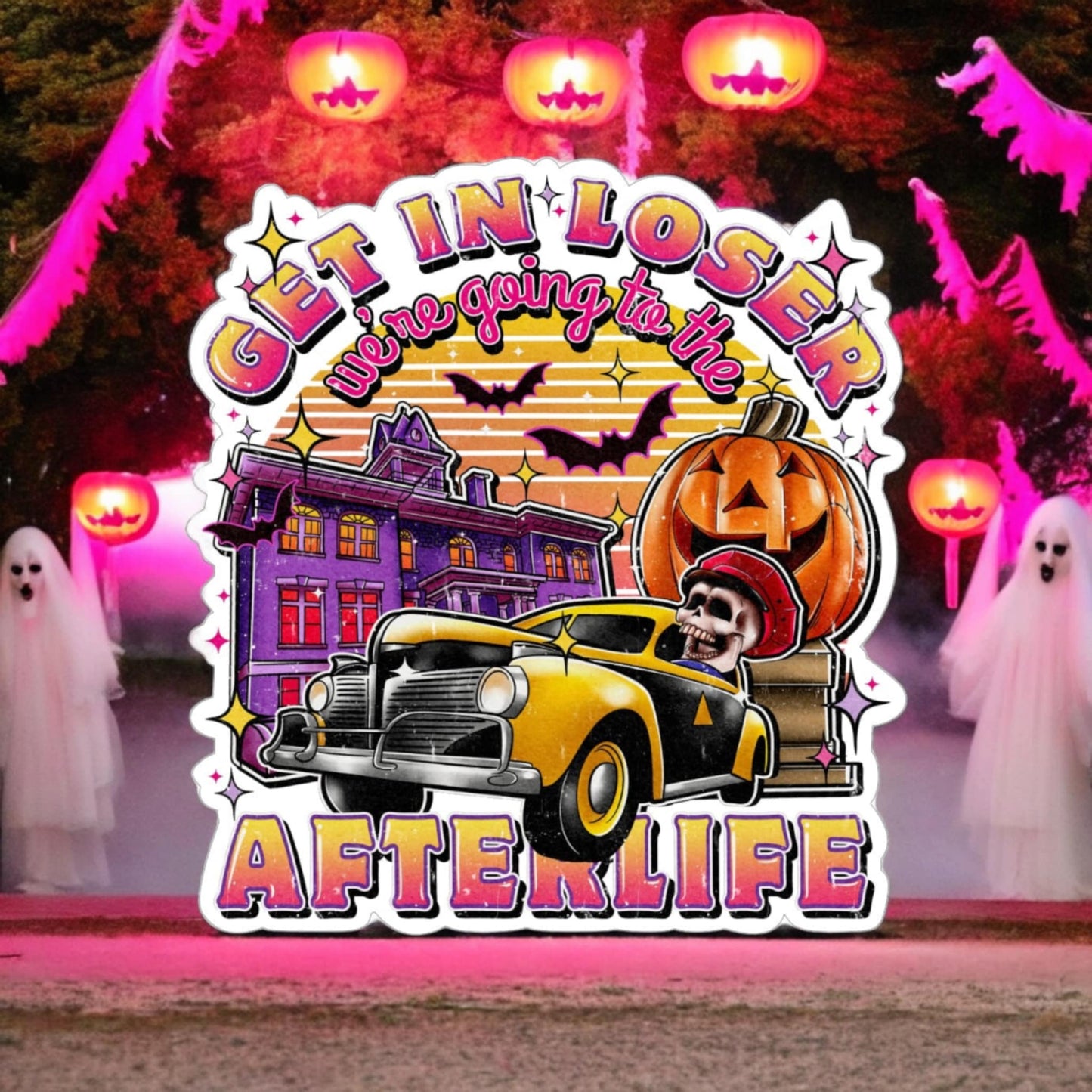 Get In Loser: We're Going To The Afterlife - Movie Inspired Silicone Mold, Aroma Bead Molds, Car Freshener Mold, Premium Cardstock Images