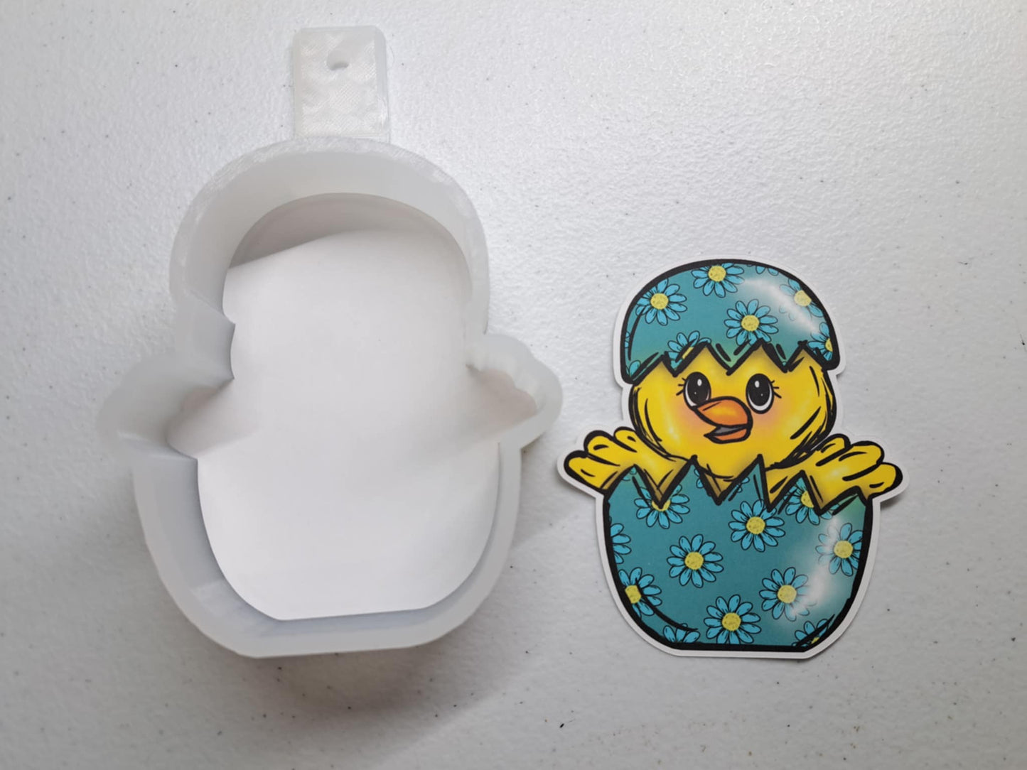 Baby Chick in Cracked Egg: Easter Vibes Cardstock Silicone Mold, Aroma Bead Molds, Car Freshener Mold, Premium Cardstock Images