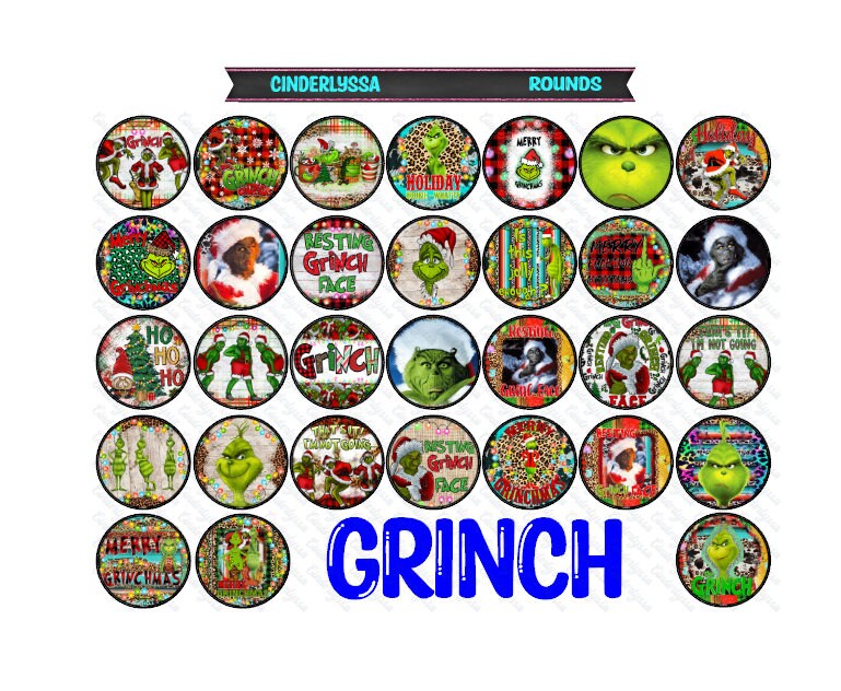3 inch Round Grinch: Cardstock Only for freshies -NO MOLD for Aroma Bead Molds, Car Freshener, Premium Cardstock Images