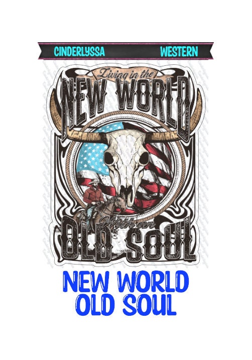 New World Old Soul - Western, Bull Skull, American Flag, Cowboy Silicone Mold, Aroma Bead Molds,Car Freshener Mold, Premium Cardstock Images