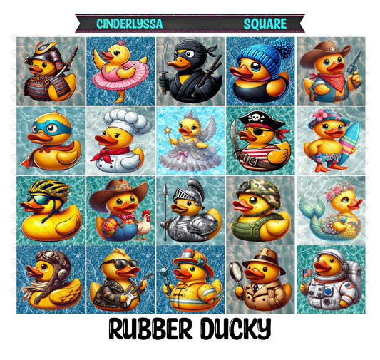 3 inch Square: Rubber Ducky Theme Cardstock/Picture With Beveled Edge Silicone Mold, Aroma Bead Molds, Car Freshener Mold