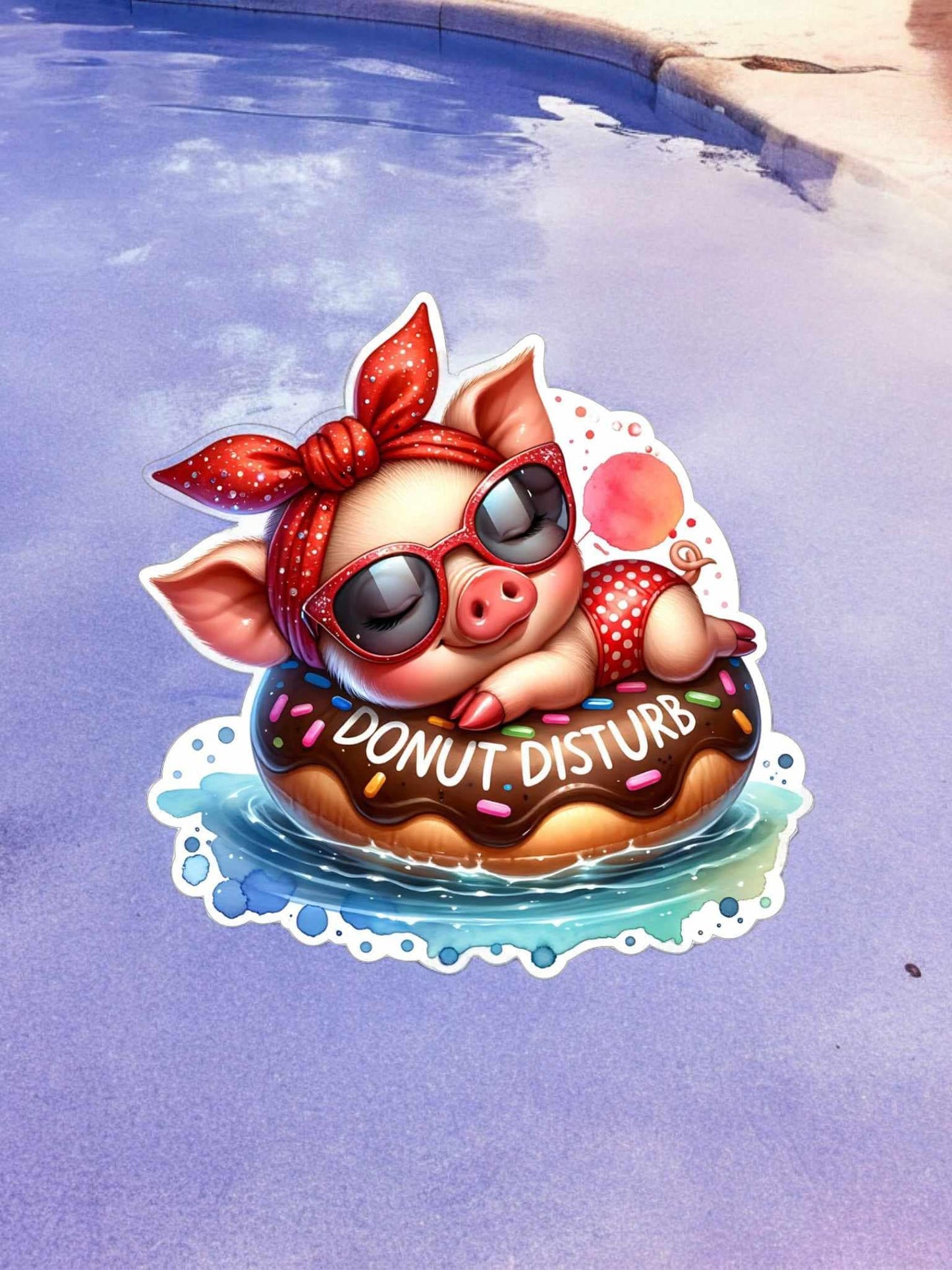 Summertime Pig Floatie: Donut Disturb Silicone Mold, Aroma Bead Molds, Car Freshener Mold, Premium Cardstock Images