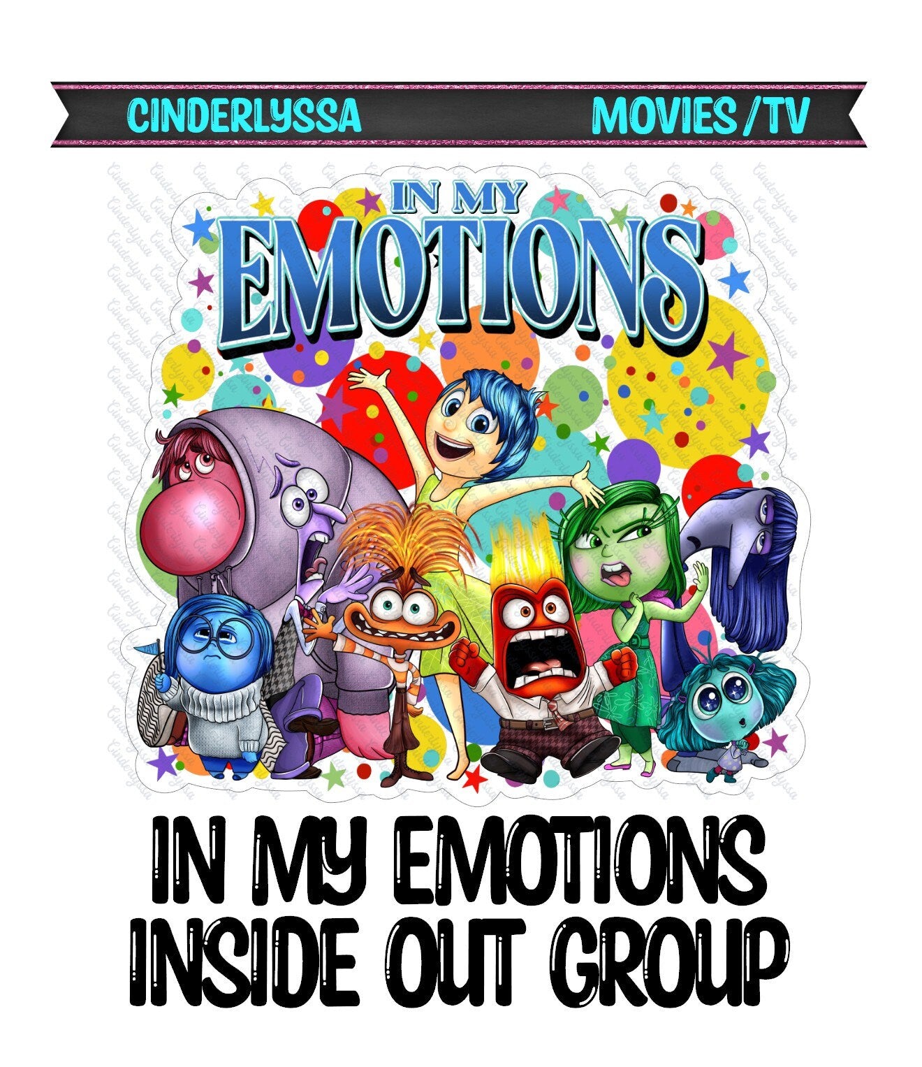 In My Emotions: Inside Out Group - Disney/Pixar Movie Inspired Silicone Mold, Aroma Bead Molds, Car Freshener Mold, Premium Cardstock Images