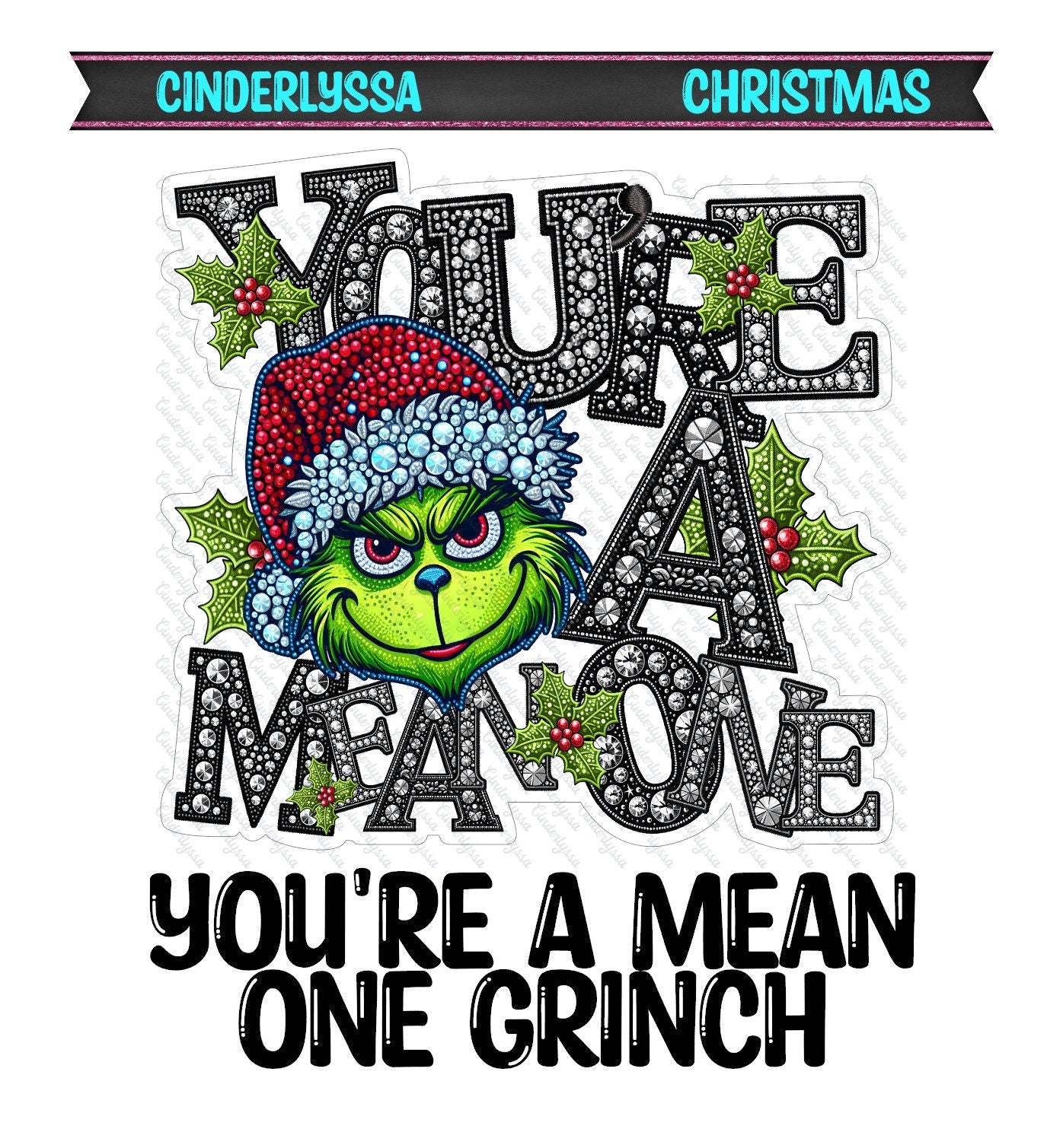 You're a Mean One Grinch Silicone Mold, Aroma Bead Molds, Car Freshener Mold, Premium Cardstock Images