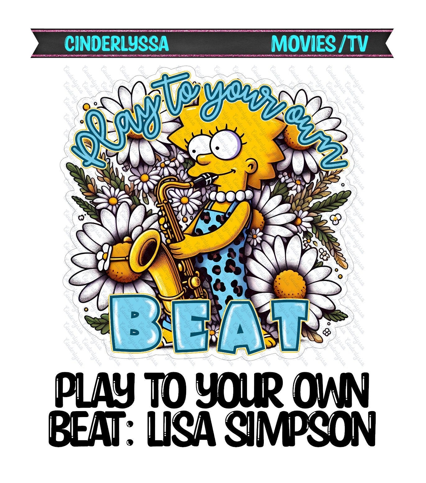 Play to your Own Beat: Lisa Simpson TV Show Inspired Silicone Mold, Aroma Bead Molds, Car Freshener Mold, Premium Cardstock Images