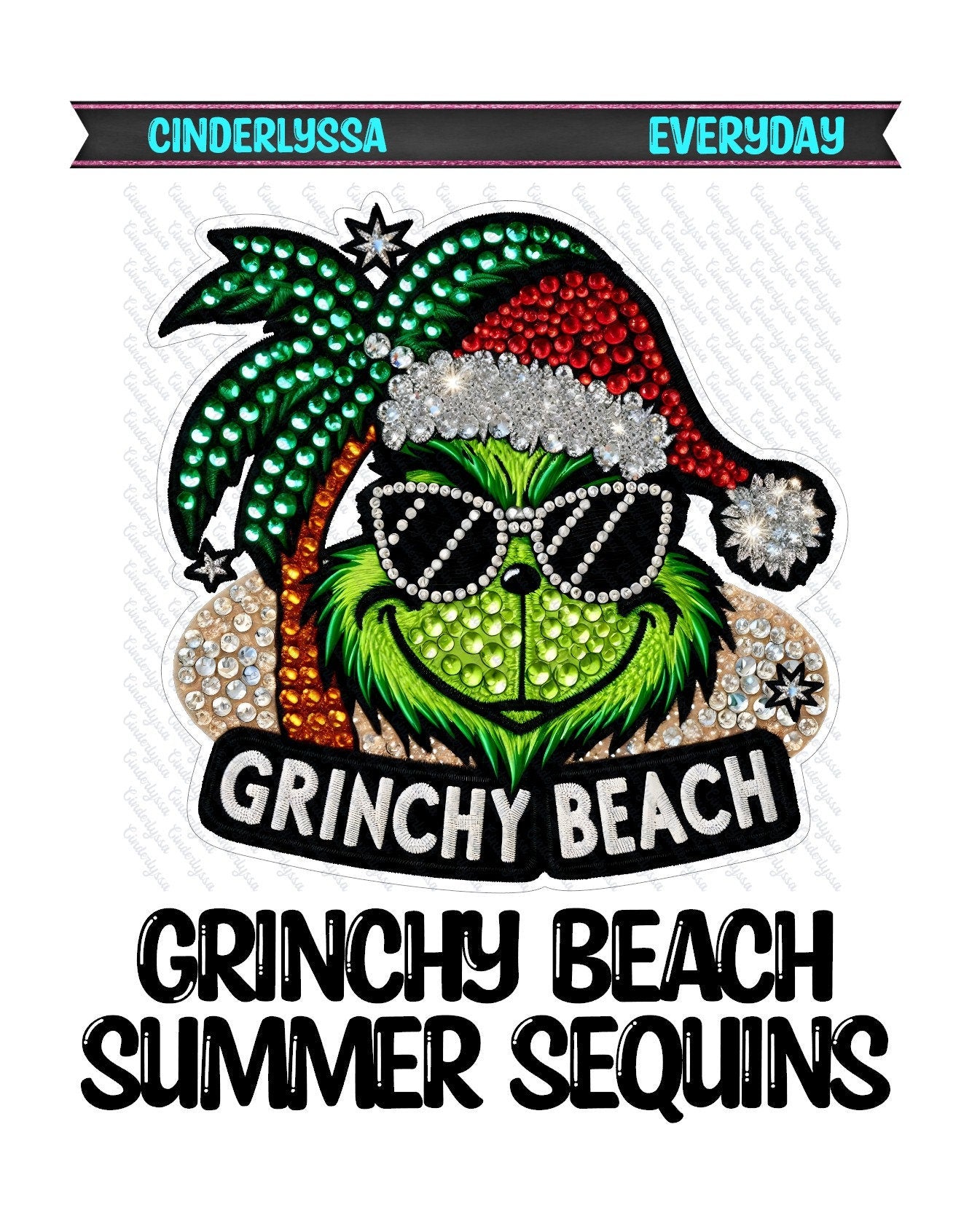 Grinchy Beach Summer Sequins Silicone Mold, Aroma Bead Molds, Car Freshener Mold, Premium Cardstock Images