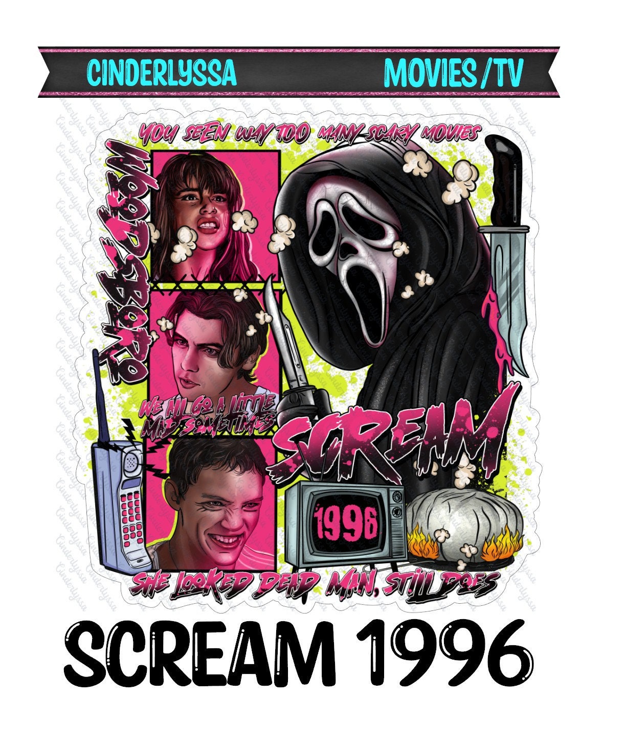 Scream 1996 - Movie Inspired Silicone Mold, Aroma Bead Molds, Car Freshener Mold, Premium Cardstock Images