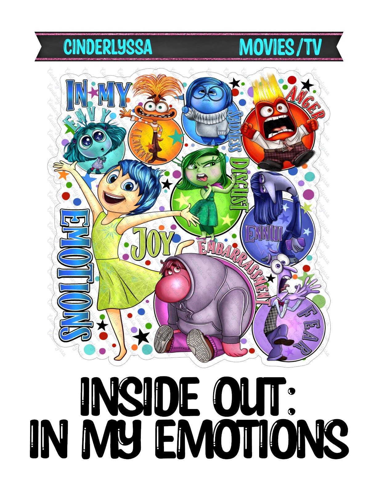 Inside Out: In My Emotions - Disney/Pixar Movie Inspired Silicone Mold, Aroma Bead Molds, Car Freshener Mold, Premium Cardstock Images