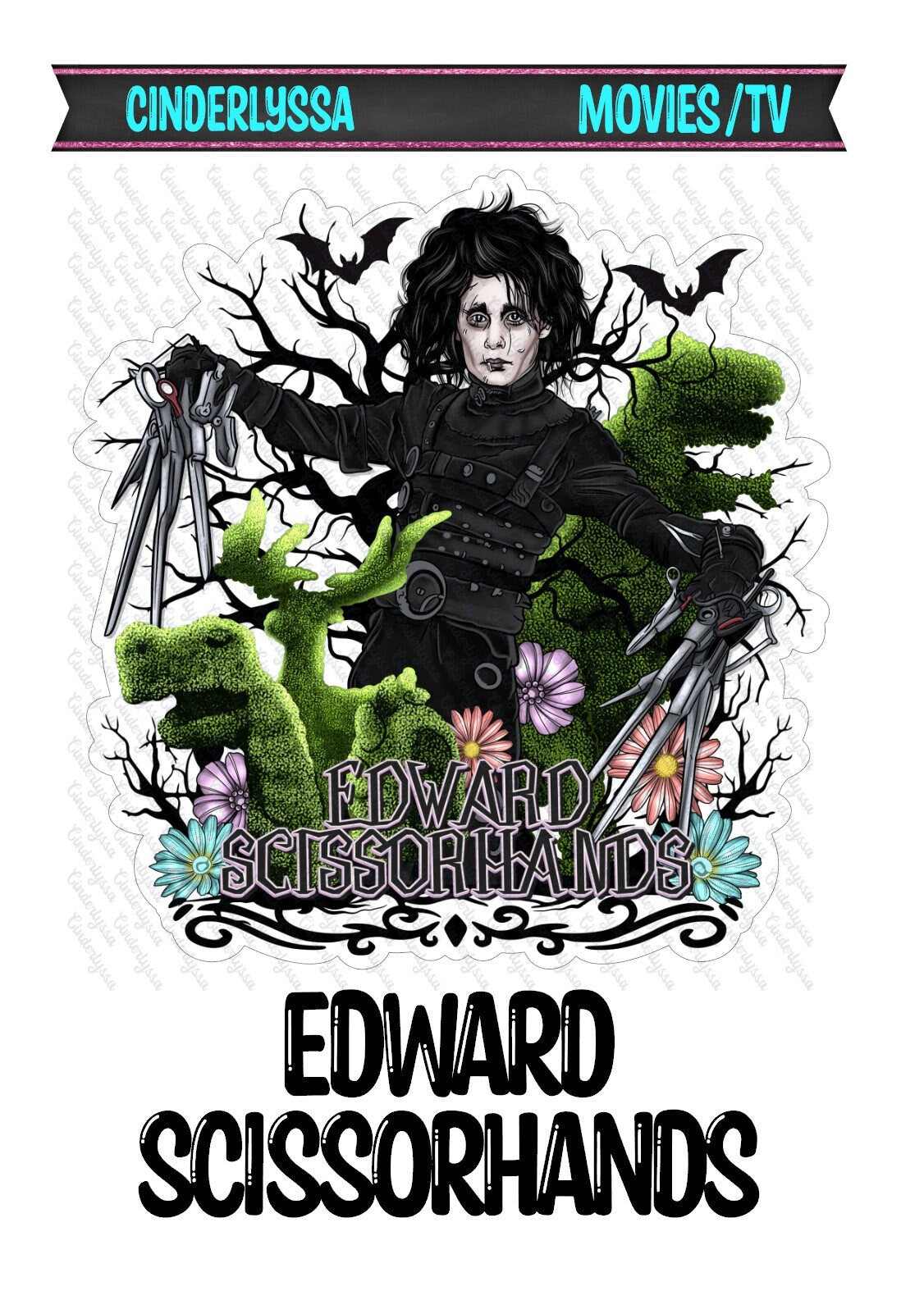 Edward Scissorhands - Movie Inspired sitting on Tombstone Silicone Mold, Aroma Bead Molds, Car Freshener Mold, Premium Cardstock Images