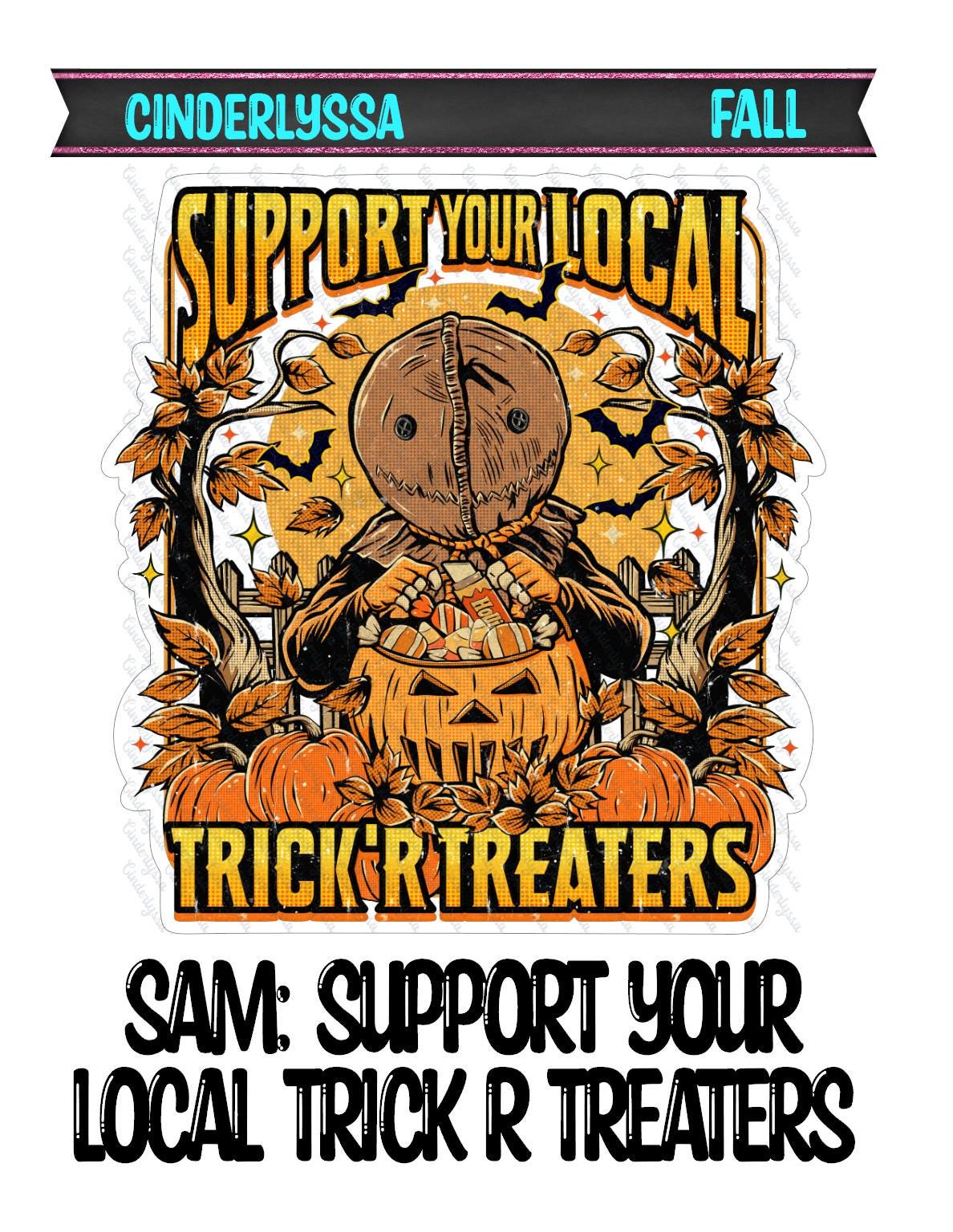 Sam: Support Your Local Trick R Treaters Silicone Mold, Aroma Bead Molds, Car Freshies, Car Freshener Mold, Premium Cardstock Images