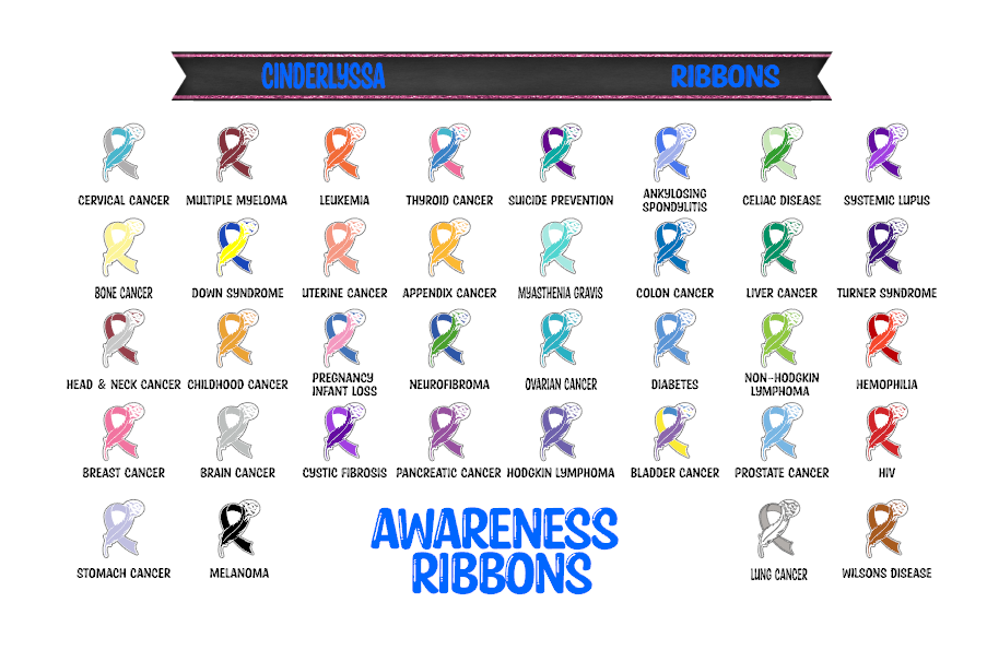 Awareness Ribbons Multiple Designs for Silicone Mold, Aroma Bead Molds, Car Freshener Mold, Premium Cardstock Images