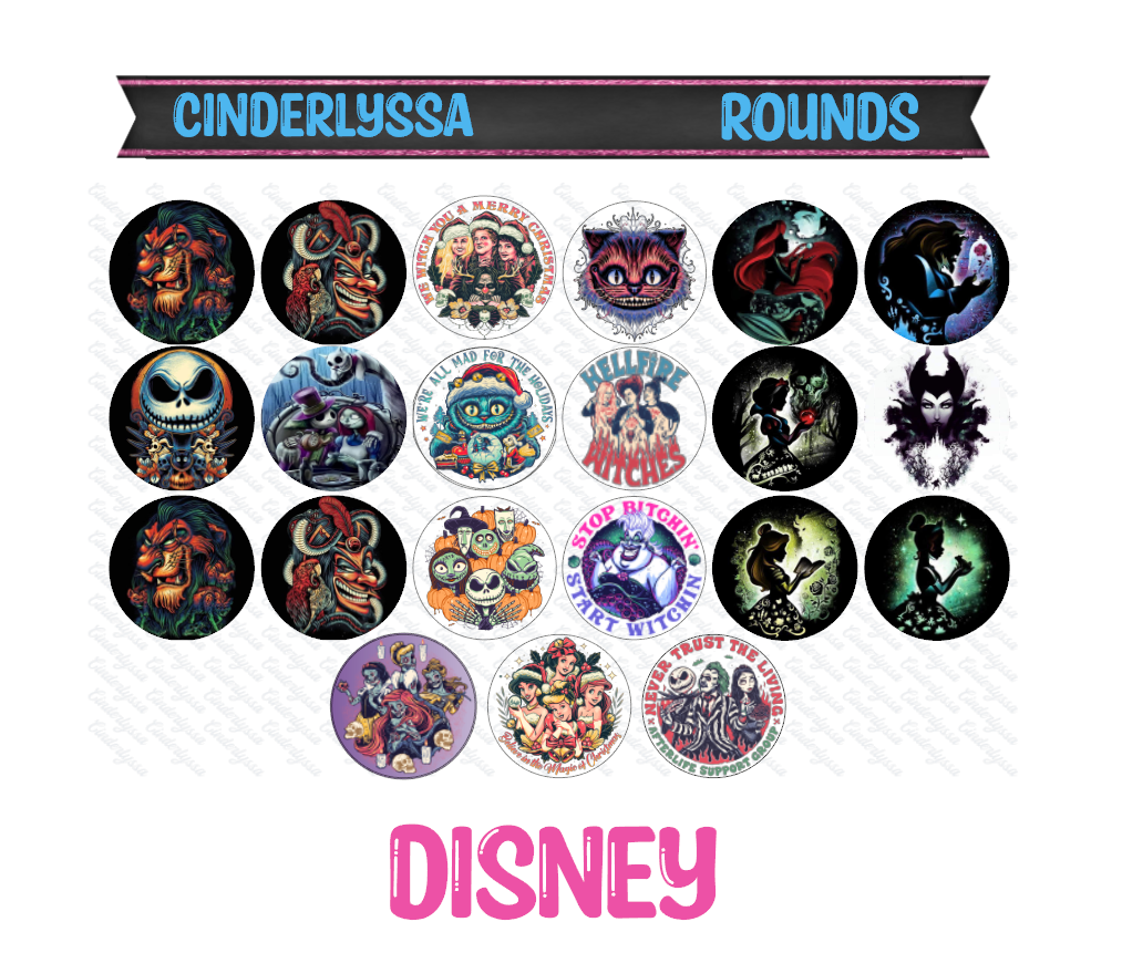 3 inch Round Disney: Cardstock Only for freshies -NO MOLD Silicone Mold for Aroma Bead Molds, Car Freshener,Premium Cardstock Image