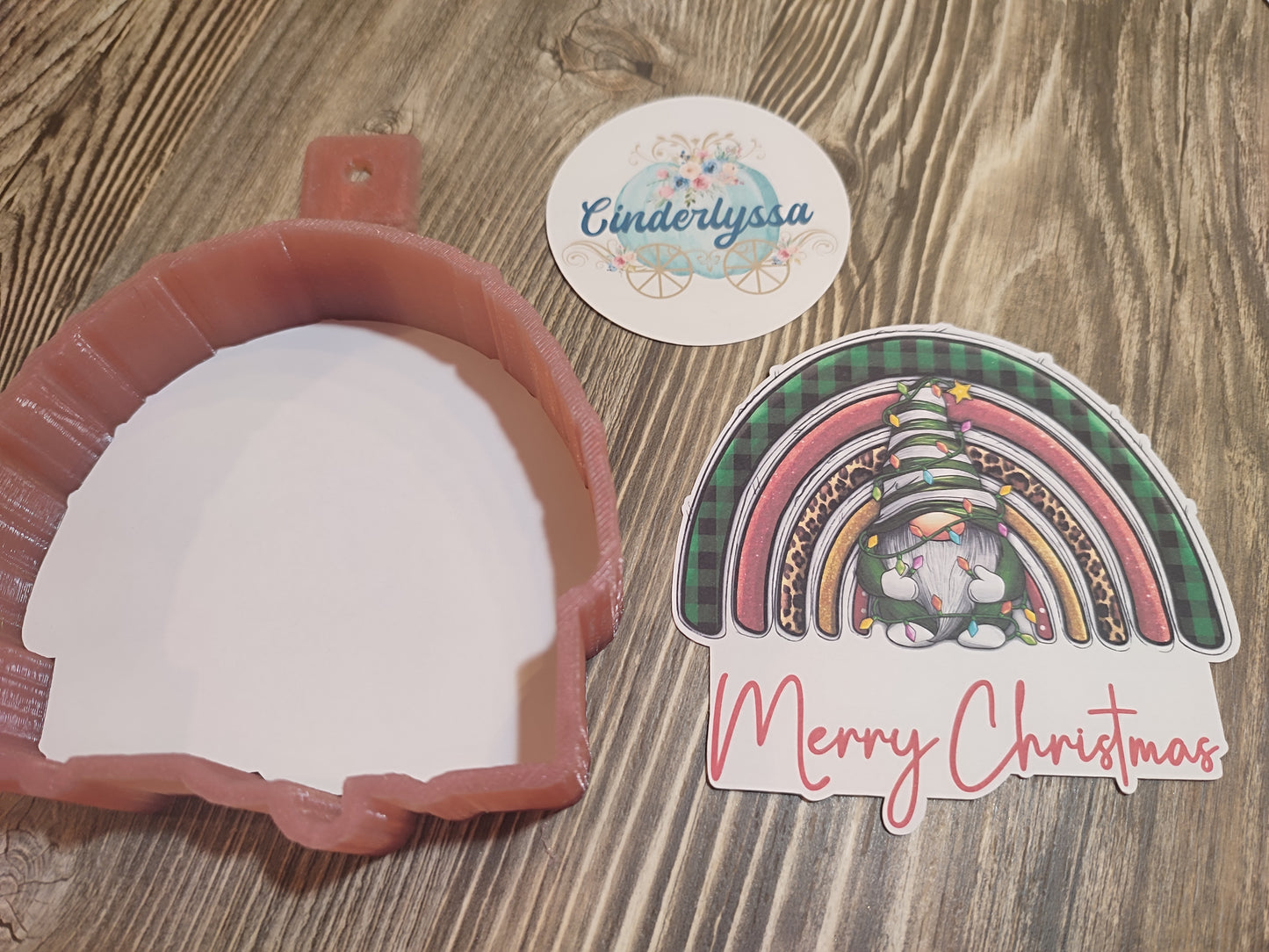 Christmas Rainbow with Gnome or Christmas Tree Cardstock Silicone Mold, Aroma Bead Molds, Car Freshener Mold